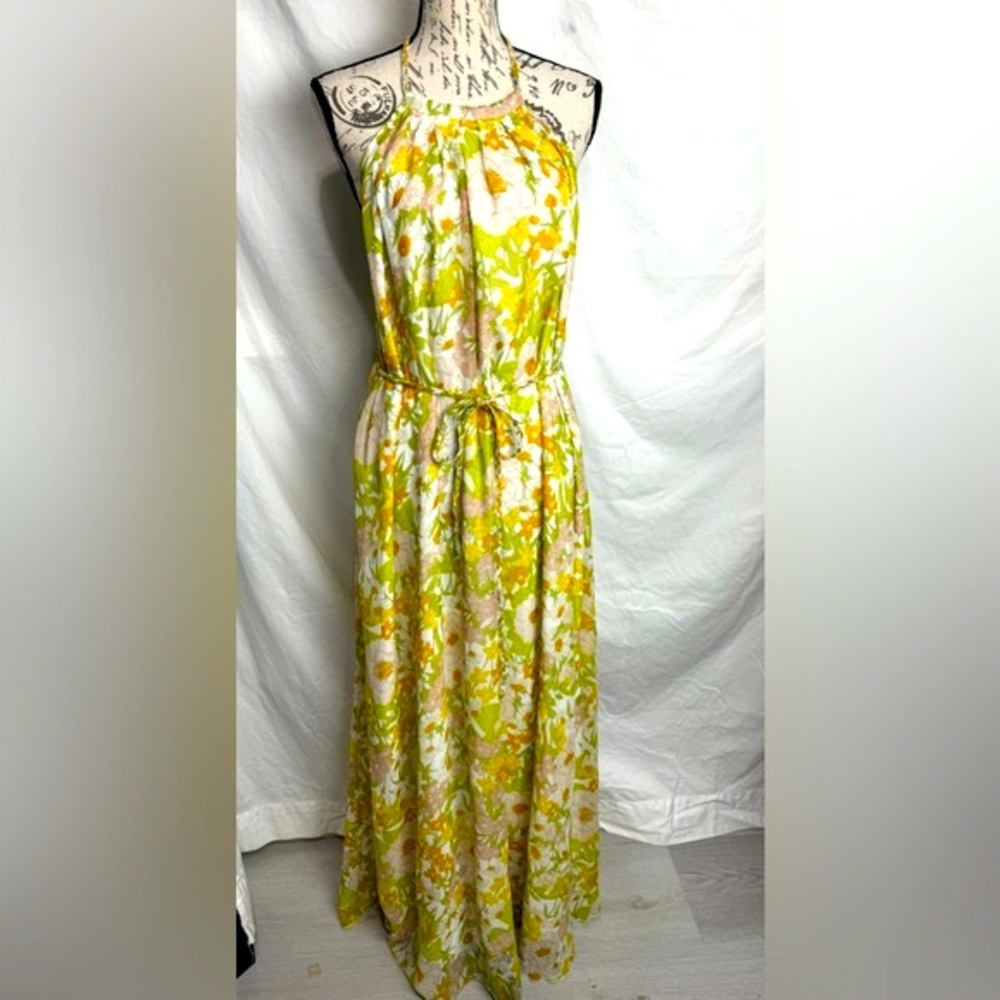 LULUS Feeling Splendid Multi Floral Print Halter Maxi Dress